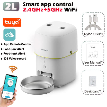 Automatic Cat Feeder 4L Pet Smart 5G Wifi Cat Food Kibble Dispenser Remote Control Auto Feeder for Cat Dog Dry Food Accessories