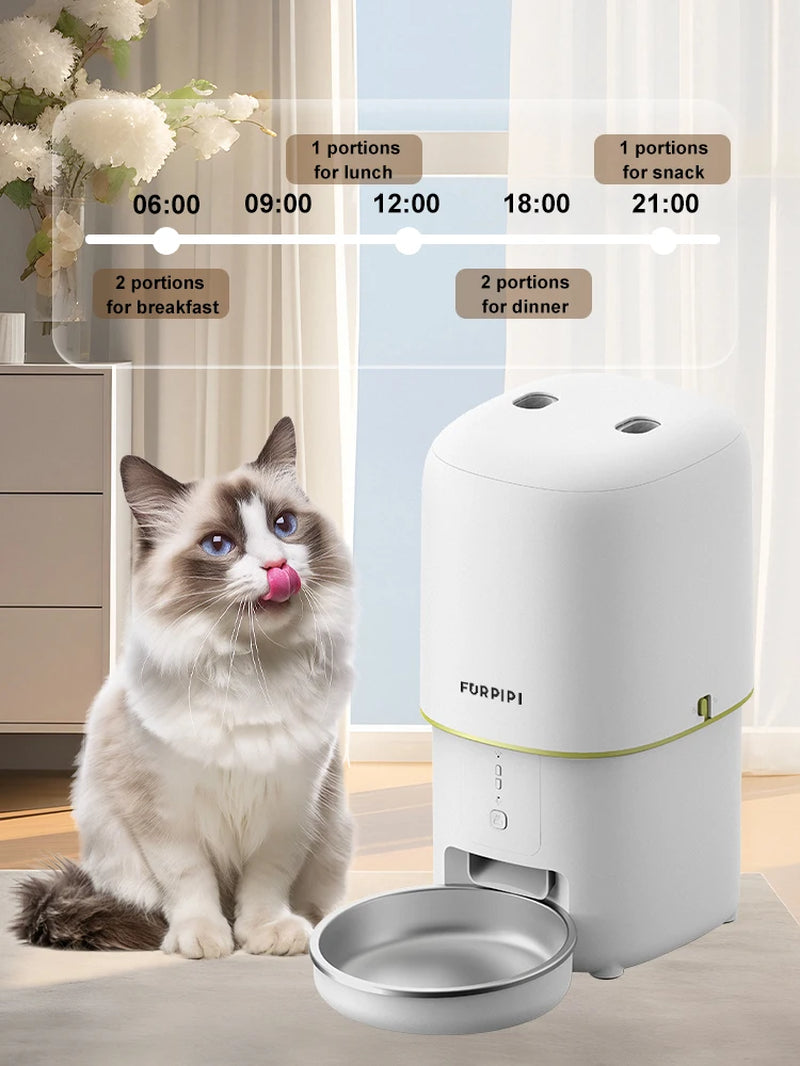 Automatic Cat Feeder 4L Pet Smart 5G Wifi Cat Food Kibble Dispenser Remote Control Auto Feeder for Cat Dog Dry Food Accessories