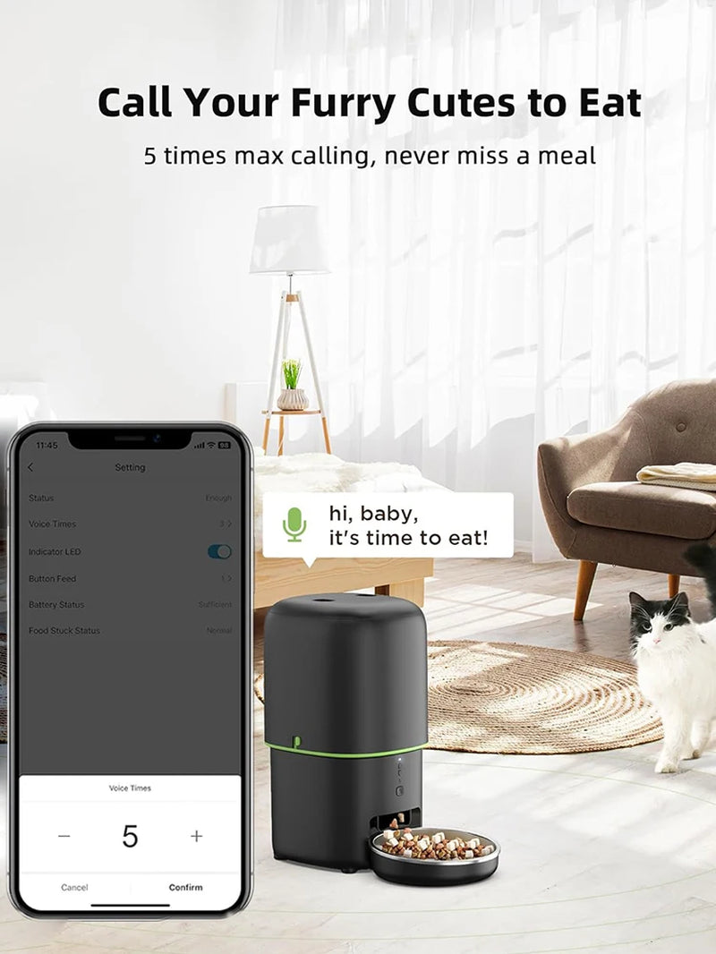 Automatic Cat Feeder 4L Pet Smart 5G Wifi Cat Food Kibble Dispenser Remote Control Auto Feeder for Cat Dog Dry Food Accessories