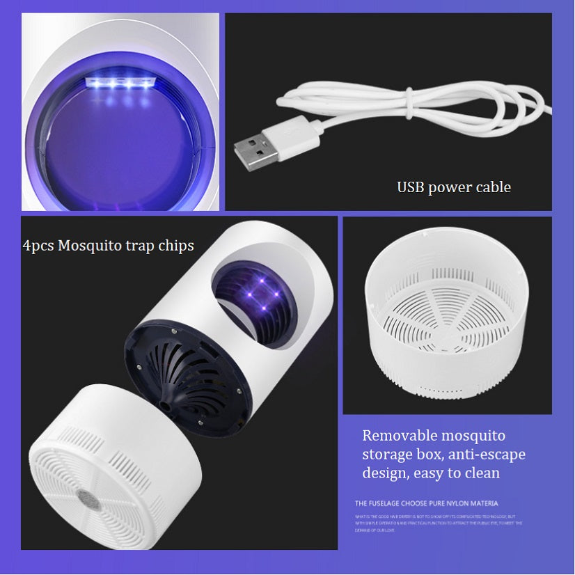 UV Photocatalytic Mosquito Trap - Silent, Radiation-Free Insect Killer for Safe Use Around Babies and Pregnant Women